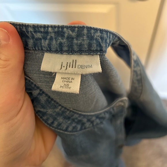 J jill Lose fit denim tunic tank top button down - Picture 7 of 8